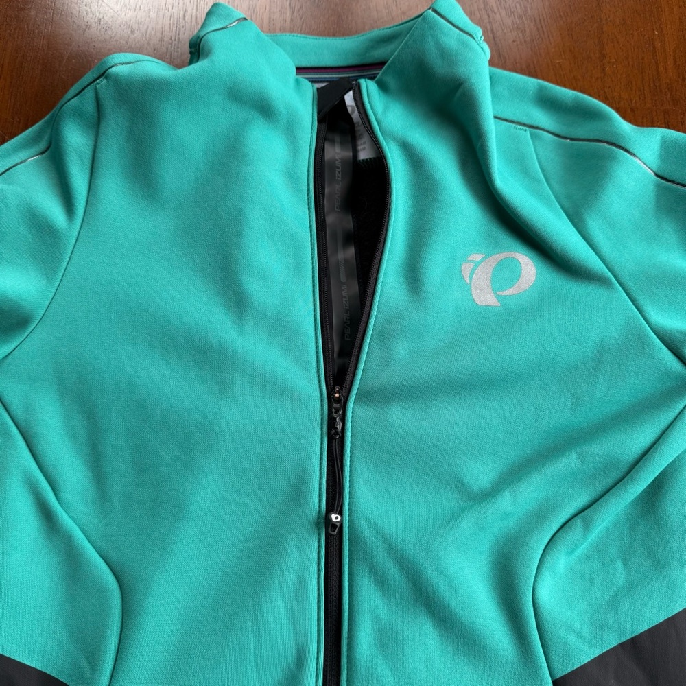 Pearl Izumi Women’s Teal Black Long-Sleeve Cycling Jersey Bottle Pockets Medium - Picture 9 of 9